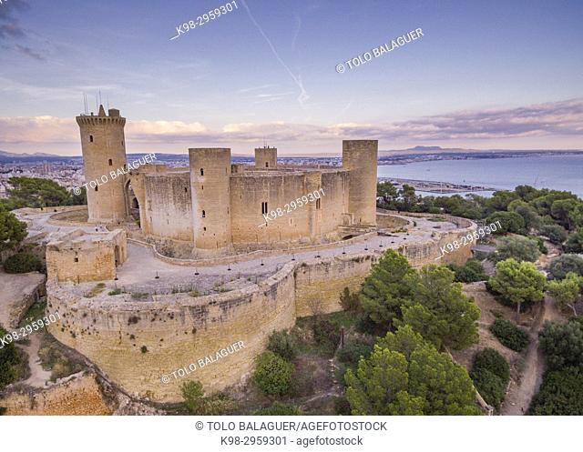 Bellver Castle, Catalan gothic style, 14th Century, Palma, Mallorca, Balearic islands, Spain