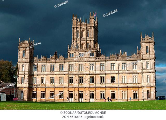 NEWBURY, UK - CIRCA OCTOBER 2011: Highclere Castle is the main setting for the ITV period drama Downton Abbey. Downton Abbey is broadcasted in more than 100...