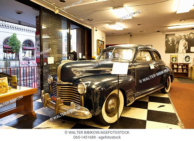 USA, California, San Francisco, North Beach, The Beat Museum, honoring mid-20th century American poets and writers of the Beat movement, 1940's Pontiac car