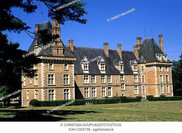 Renaissance style castle of Saint-Amand-en-Puisaye, Nievre department, region of Burgundy, center of France, Europe