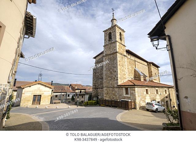 iglesia parroquial, dedicada a la Natividad de Nuestra Señora, Bernedo , Alava, País Vasco, Spain