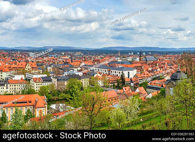 View of Bamberg historic center from Michaelsberg Abbey, Germany