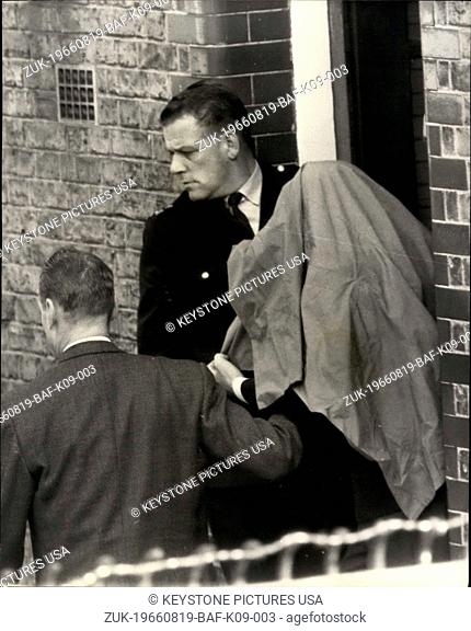 Aug. 19, 1966 - John Duddy Appears In Court: John Duddy, aged 37, who was arrested in Glasgow on Wednesday and flown to London under a Scotland Yard guard