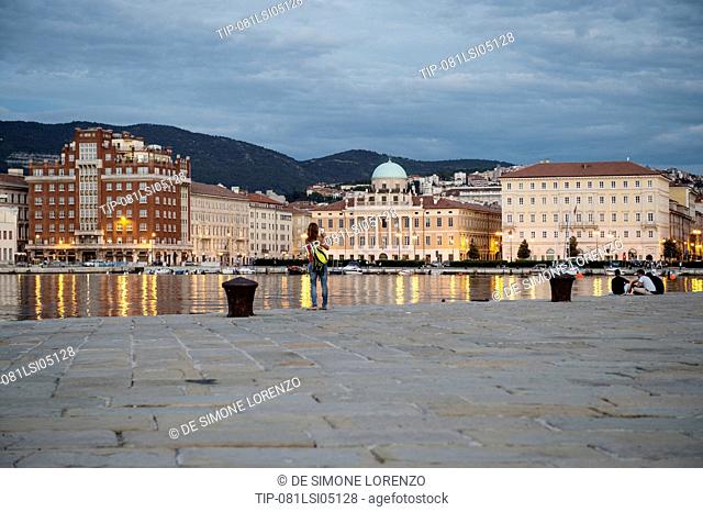 Italy, Friuli Venezia Giulia, cityscape from Molo Audace
