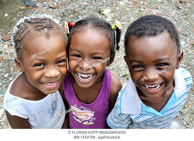 Children, Afro-Colombians in the Bajamar slum, Buenaventura, Valle del Cauca, Colombia, South America