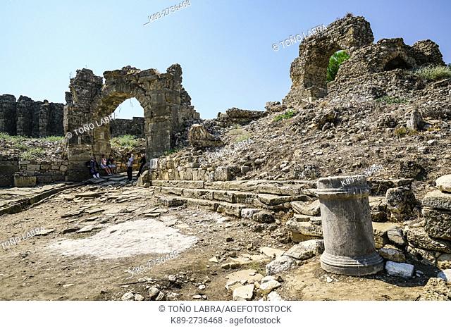 Aspendos East Gate. Ancient Greece. Asia Minor. Turkey