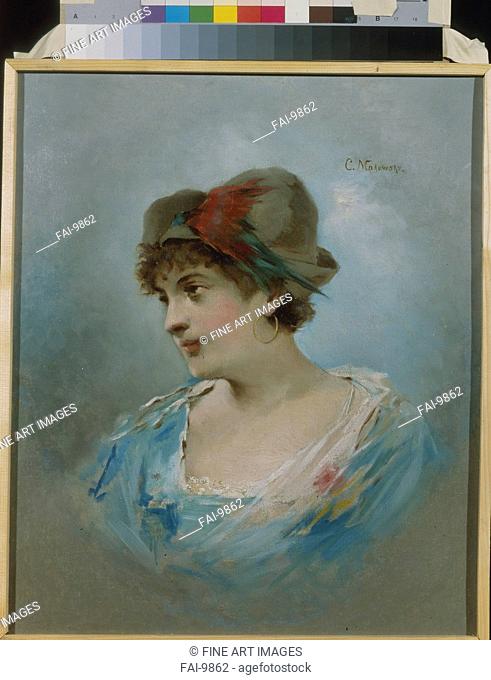 Portrait of the ballet dancer Marie Petipa (1857-1930). Makovsky, Konstantin Yegorovich (1839-1915). Oil on canvas. Russian Painting of 19th cen