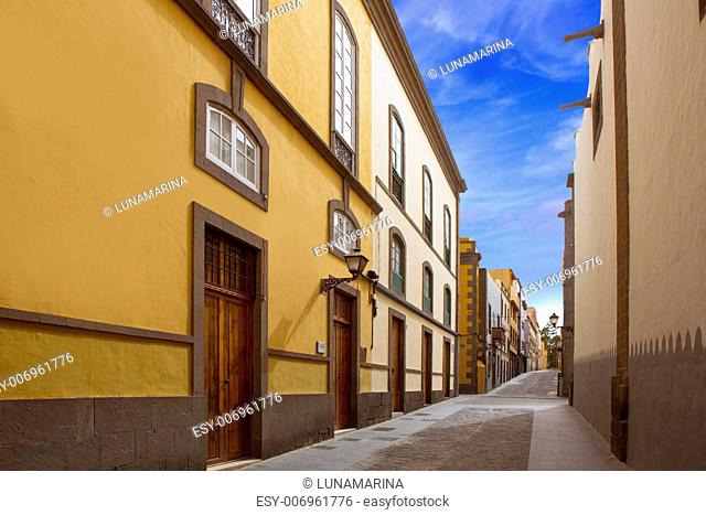 Las Palmas de Gran Canaria Vegueta colonial house facades Spain