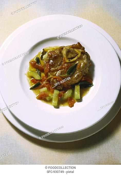Veal Knuckle Slices with Vegetables