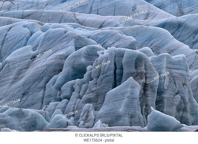 Block of ice at Svínafellsjökull Glacier, Austurland, Eastern Iceland, Iceland, Europe