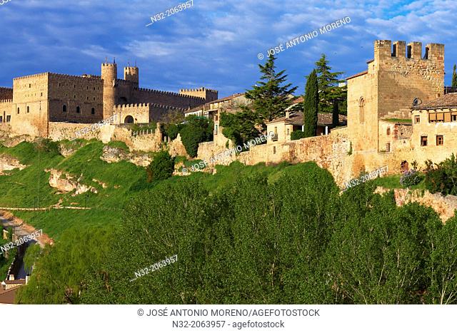 Castle now a state-run hotel, Sigüenza, Guadalajara province, Castilla-La Mancha, Spain