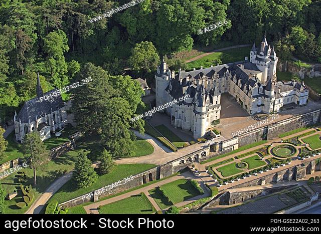 France Indre-et-Loire, the castle Ussé (aerial view)