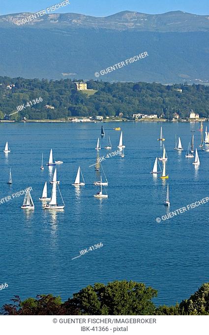 Sailing on Lac Leman Geneva Switzerland