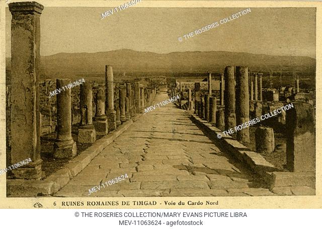 Path of North Cardo in the Roman ruins of Timgad