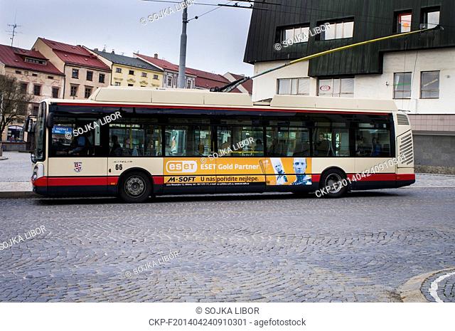 The trolley bus Skoda 24Tr Irisbus Citelis, made by Skoda Electric, a subsidiary of Skoda Transportation, is seen in the streets of Jihlava, Czech Republic