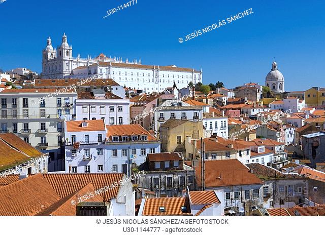 Overview of the Alfama district, in Lisbon  Portugal