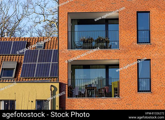 Illustration shows a classic house and a new apartment building in UGent university, Saturday 02 December 2023. BELGA PHOTO NICOLAS MAETERLINCK