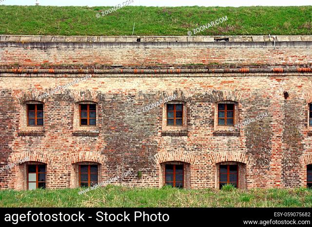 The Cavalier, a massive brick-walled two-storey building, part of the Fortress of Brod, a fortress in Slavonski Brod, Croatia