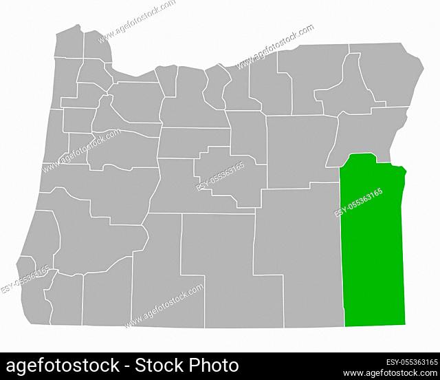 Map of Malheur in Oregon