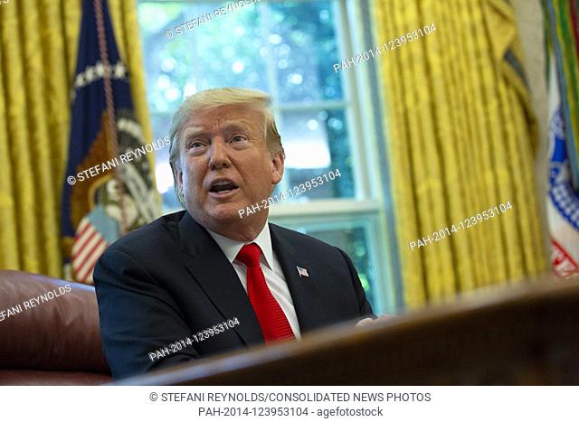 United States President Donald J. Trump was joined by Acting Secretary of the United States Secretary of Defense Kevin McAleenan, Admiral Karl Schultz of the U