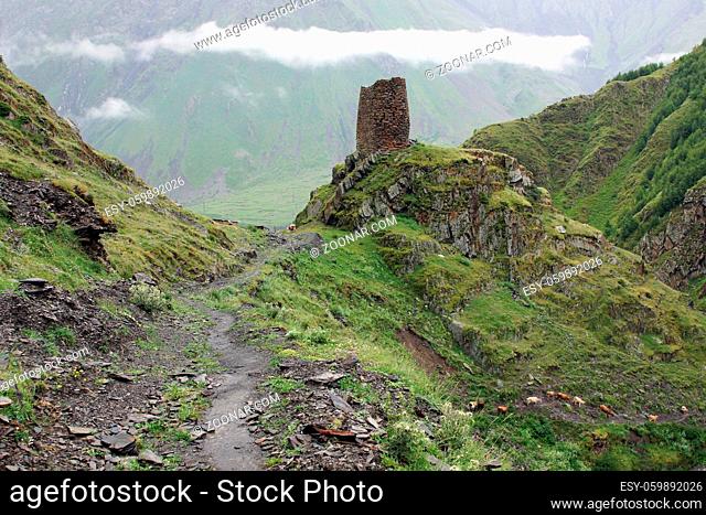 Trail in the Caucasus Mountains, Georgia, Europe