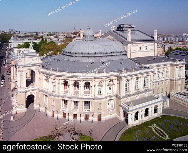 Aerial view, Odessa National Academic Theatre of Opera and Ballet. Odessa, Ukraine, Eastern Europe