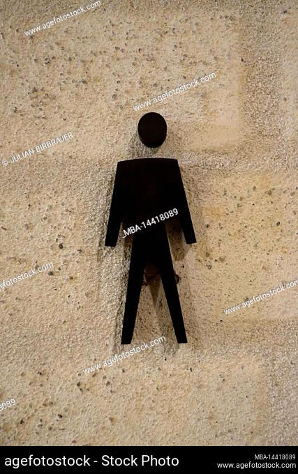 Denmark, Glyptoteke, sign for mens restroom