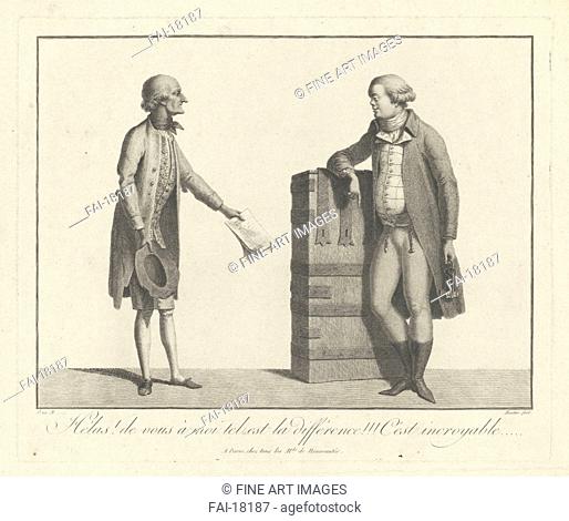 A Lucky and Unlucky Speculator. Anonymous . Copper engraving. Satire. Second Half of the 18th cen. . Private Collection. 26, 5x32, 5. Graphic arts