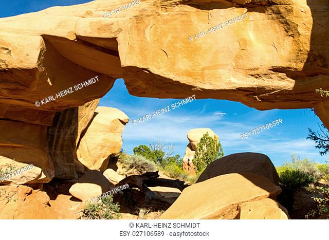 Sandstein Figuren, sandstone figures, Devils Garden, Hole in the Rock Road, Grand Staircase Escalante National Monument, Utah, USA