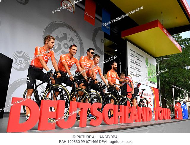 30 August 2019, Hessen, Marburg: Cycling: UCI Europaserie, Germany Tour, 2nd stage from Marburg to Göttingen (202, 00 km)