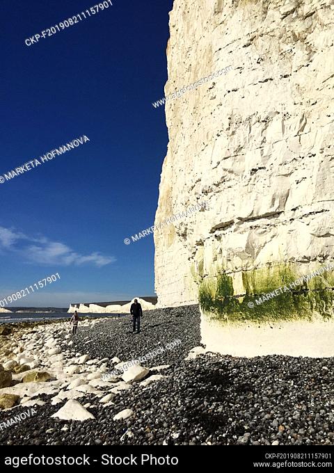Birling Gap and the Seven Sisters are between the towns of Seaford and Eastbourne. The Seven Sisters cliffs and the coastguard cottages