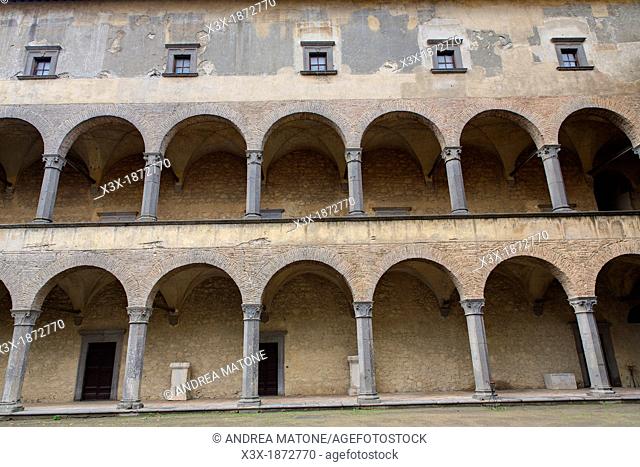 Interior courtyard Castle Odescalchi Bracciano Italy