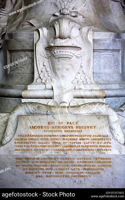 Monument of Jacques-Benigne Bossuet (1627-1704), bishop of Meaux from 1681 to 1704, by Ernest Henri Dubois (1863-1930), placed in the cathedral of Meaux in 1911