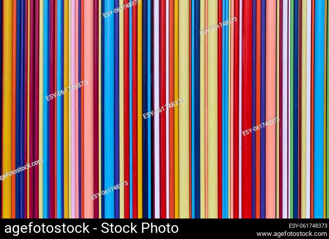 abstract color lines background: close up of ventilation tower wall in La Defense district of Paris