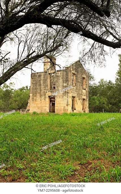 Stabilized ruins of the original homestead of Thomas F. McKinney. McKinney Falls State Park - Austin, Texas