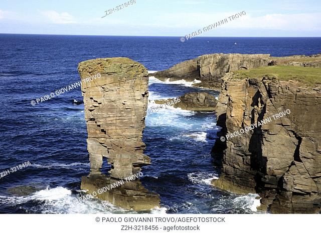 Yesnaby cliffs area, Stromnessr, Orkney, Scotland, Highlands, United Kingdom