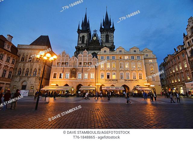 The Church of Our Lady Before Tyn in the Old Town Square, Prague, Czech Republic