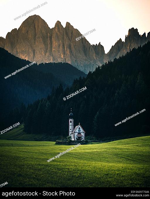 St Johann Church, Santa Maddalena, Val Di Funes, Dolomites, Italy