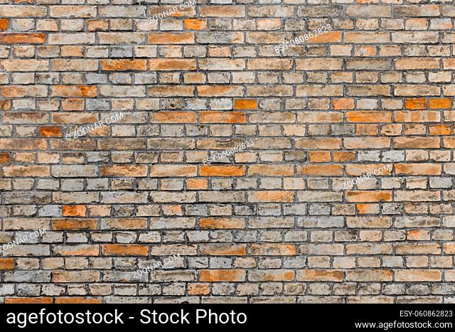 Background of old vintage brick wall texture