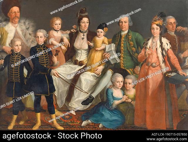 David George van Lennep (1712-97), Senior Merchant of the Dutch Factory at Smyrna, and his Wife and Children, At the center in the middle are Anna Marie...