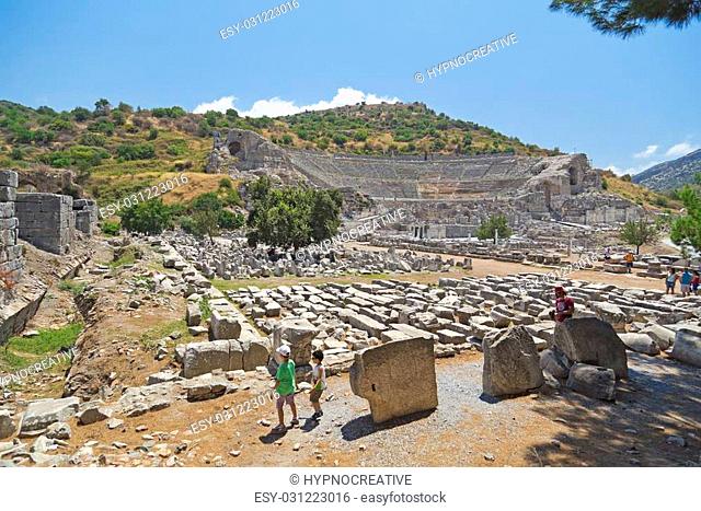 The ancient Greek-Roman city of Ephesus or Efes located near Selcuk town of Izmir Turkey