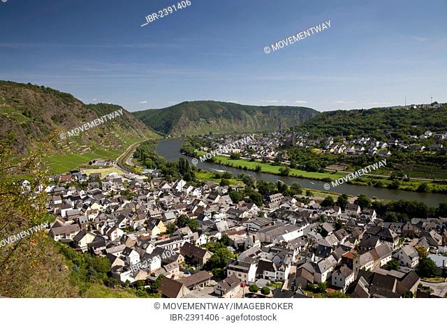 View of the Moselle Valley and the Kobern district of Kobern-Gondorf, Moselle region, Rhineland-Palatinate, Germany, Europe, PublicGround