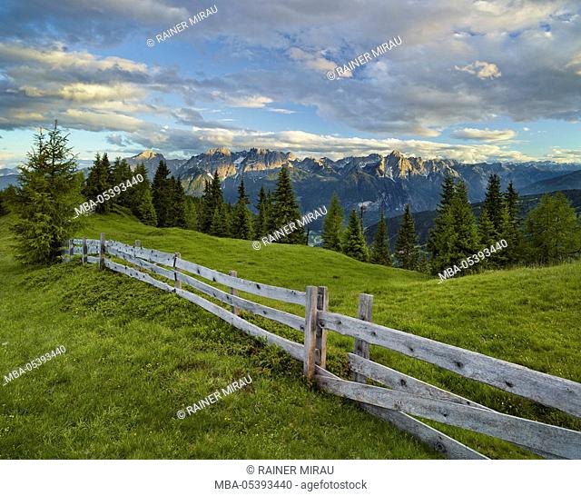 Fence on the Winkleralm, Lienz Dolomites, East Tyrol, Tyrol, Austria