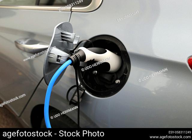 Electric car at the charging station