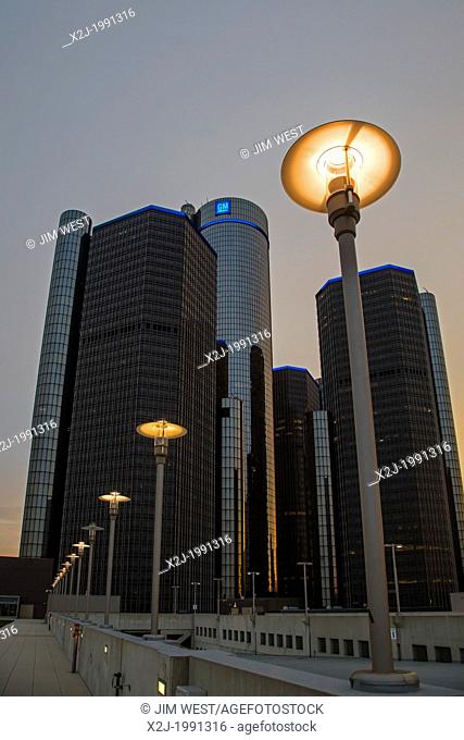 Detroit, Michigan - The Renaissance Center, which houses General Motors headquarters and a Marriott Hotel