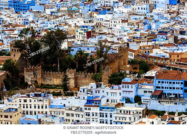 An Elevated View Of The Medina and City Of Chefchaouen, Morocco