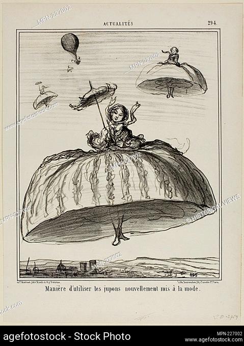 Another way to make use of the new petticoats that have lately become fashionable, plate 294 from Actualités - 1856 - Honoré Victorin Daumier French