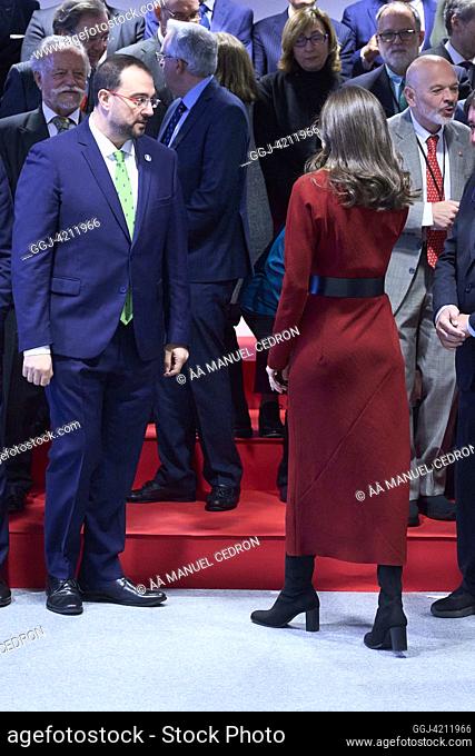 Queen Letizia of Spain attends annual meeting of Instituto Cervantes centre directors at Oscar Niemeyer International Cultural Centre on December 19