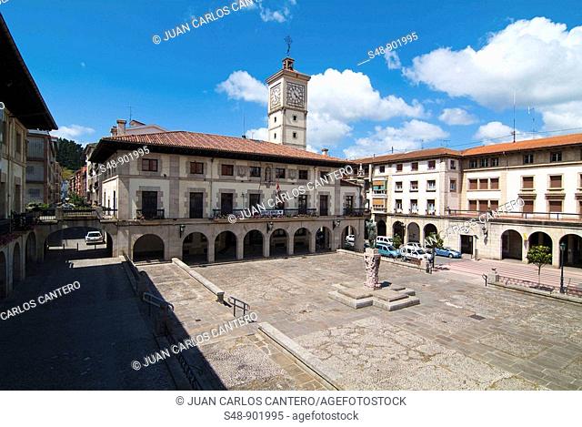 Town Hall of Gernika in the square of the Jurisdictions. Vizcaya. Basque Country
