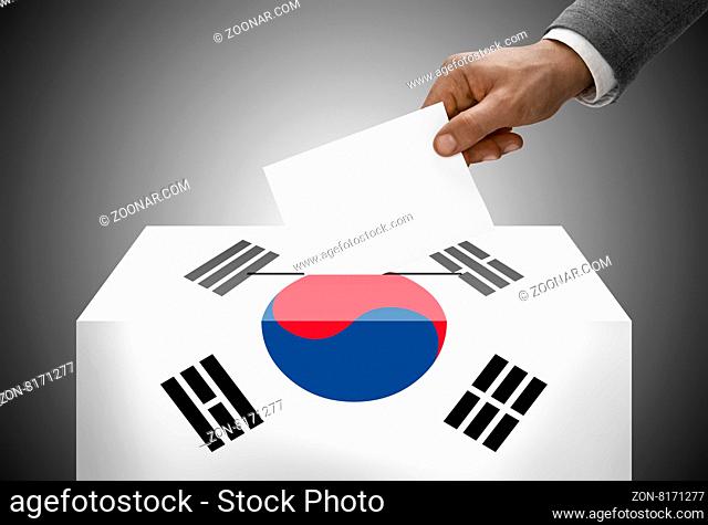 Ballot box painted into national flag colors - South Korea